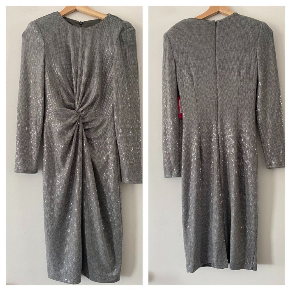 Vince camuto silver party dress